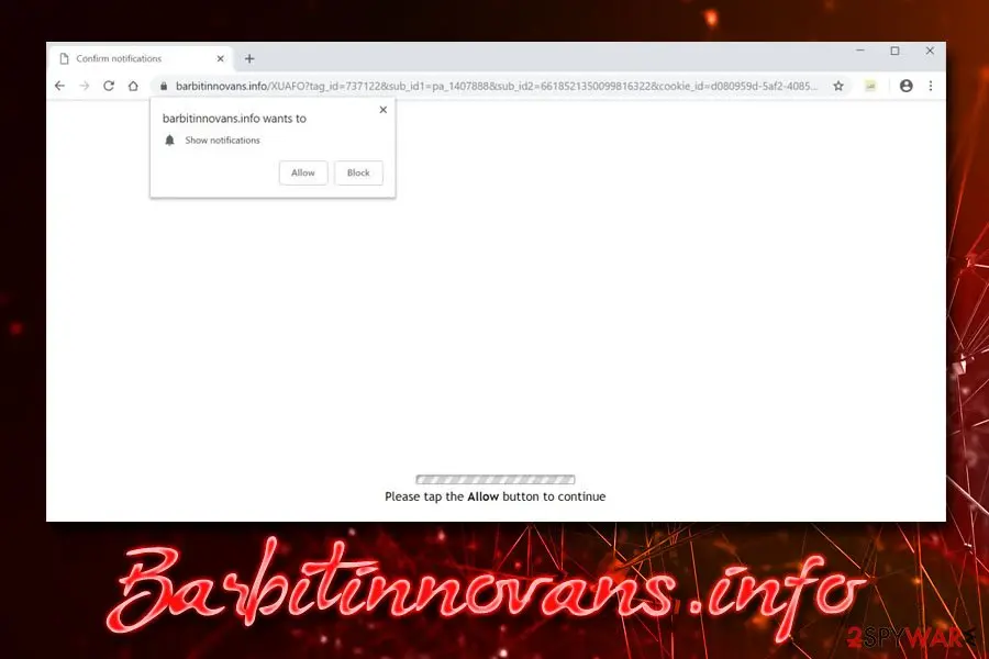 Barbitinnovans.info: barbitinnovans info push notifications virus adware