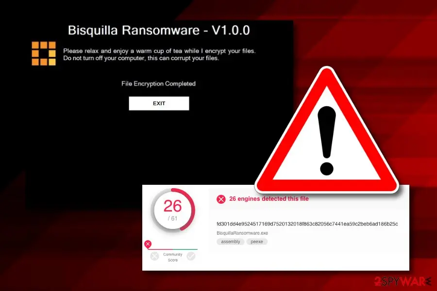 Screenshot of Bisquilla: ransomware virus