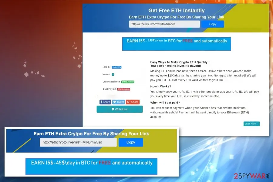 Screenshot of Bitcoin Collector: trojan