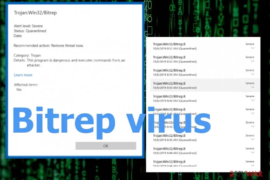 Screenshot of Bitrep virus: screenshot