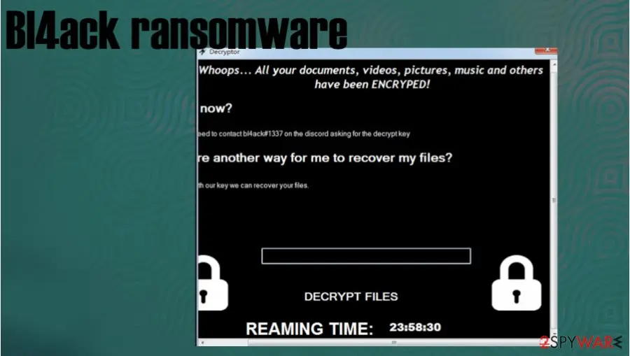 Bl4ack ransomware, Bl4ack virus: bl4ack ransomware virus