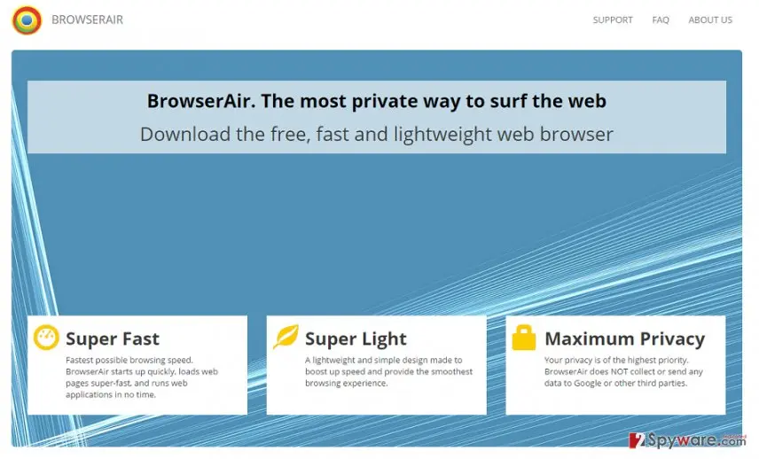 Screenshot of BrowserAir adware: screenshot
