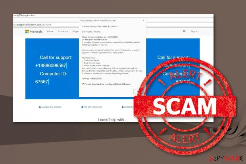 Call Microsoft Technical Support Immediately: scam