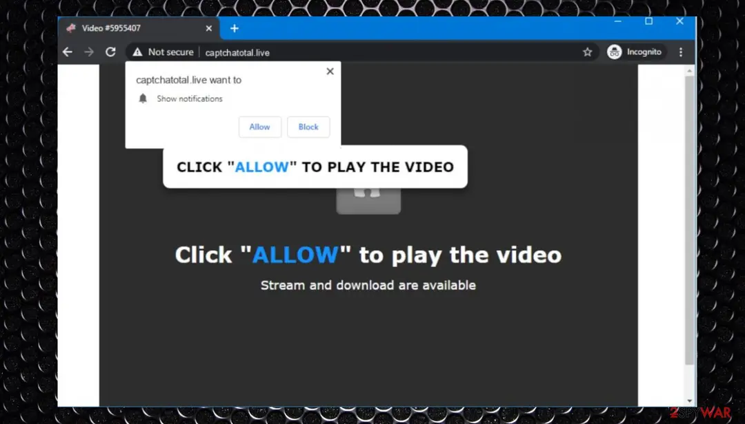 CaptchaTotal.live: captchatotal live adware