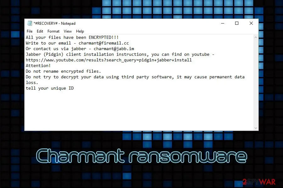Charmant ransomware: a variant of garrantydecrypt virus