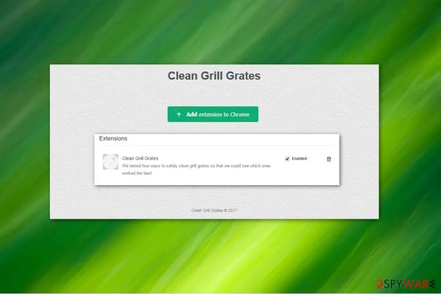 Clean Grill Grates: extension scam on chrome