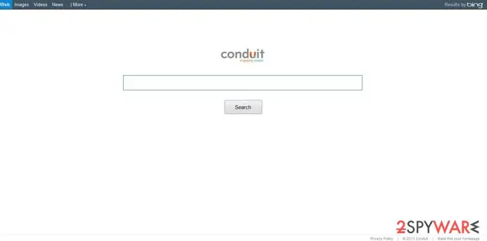 Screenshot of Search.conduit.com: conduit virus