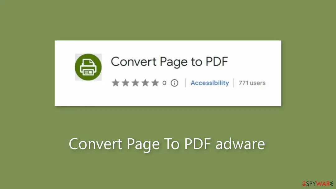 Convert Page To PDF: adware