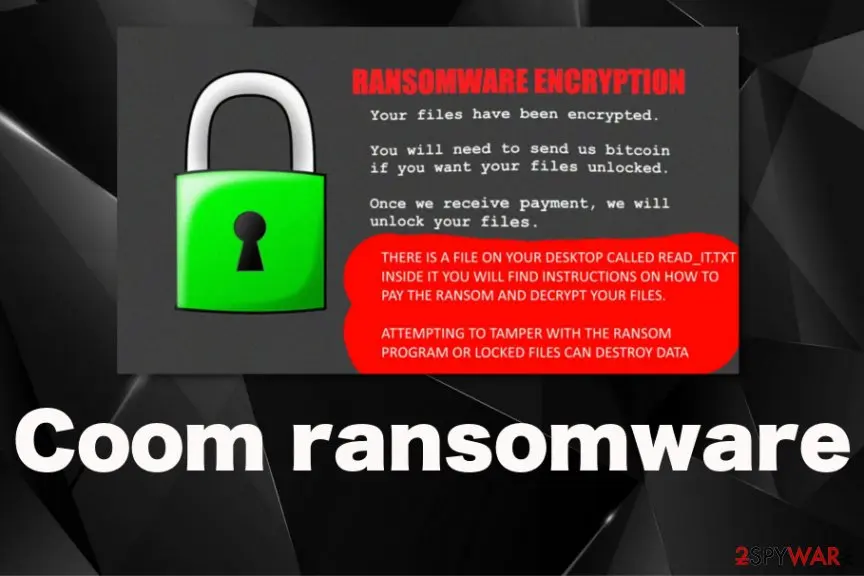 Screenshot of Coom ransomware: virus
