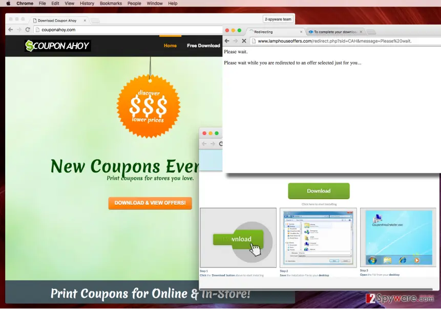 Coupon Ahoy ads: coupon ahoy adware page