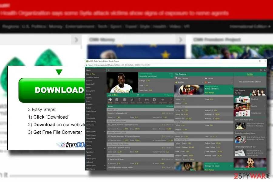 Screenshot of Crusader ads: crusader