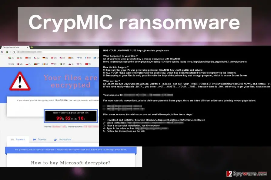 CrypMIC ransomware virus: illustration