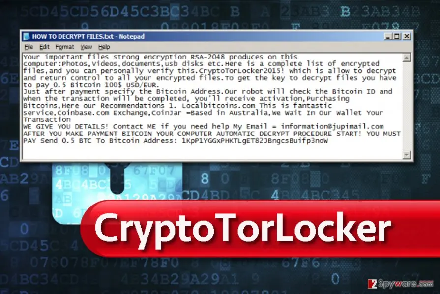 CryptoTorLocker ransomware virus: cryptotorlocker malware