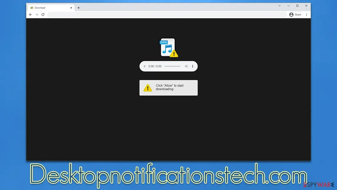 Desktopnotificationstech.com: desktopnotificationstech com push notification virus