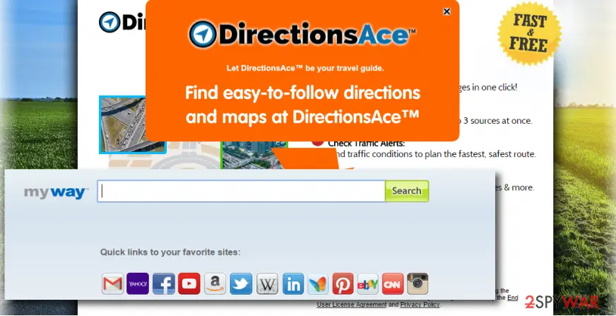 DirectionsAce Toolbar: virus injects myway search