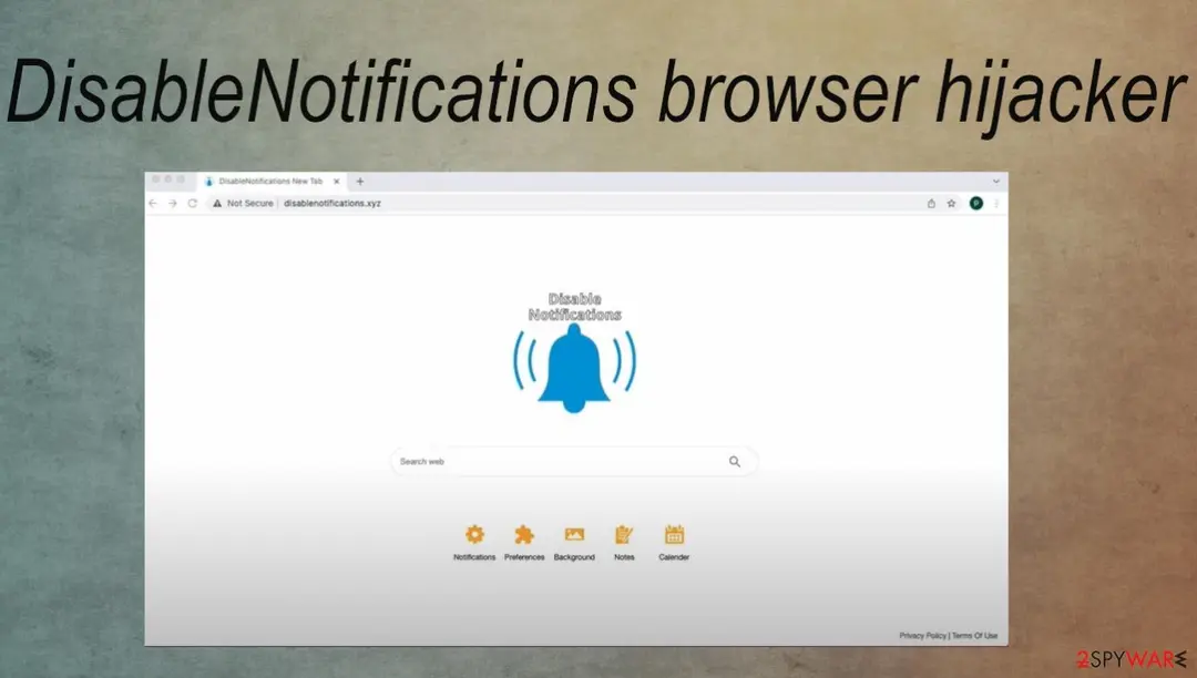 Screenshot of DisableNotifications: redirect