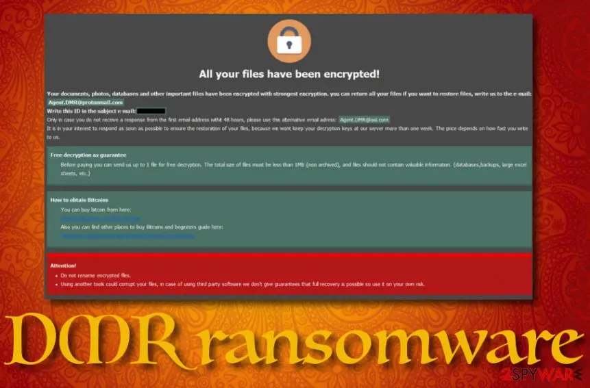 DMR ransomware/DMR64 ransomware: dmr ransomware virus