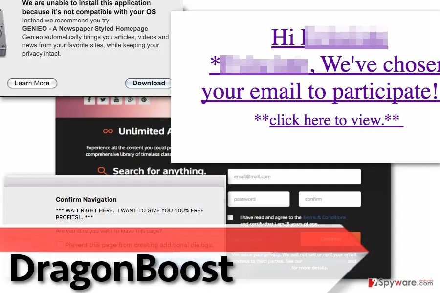 Screenshot of DragonBoost ads: screenshot