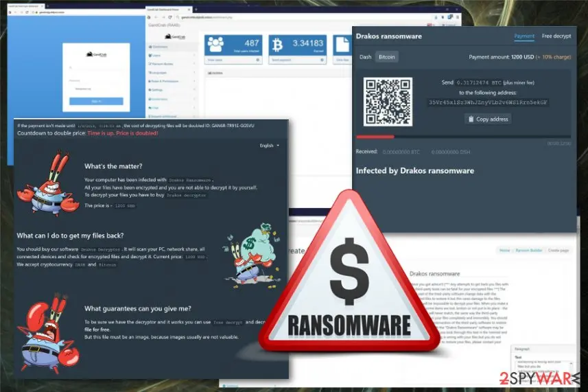 Screenshot of Drakos ransomware: screenshot