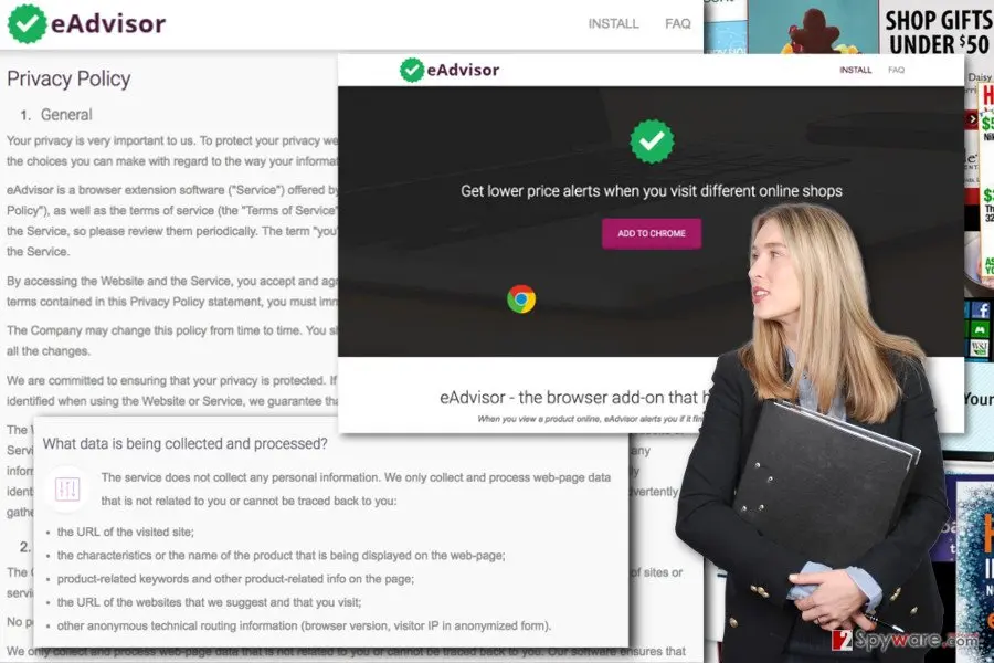 Screenshot of eAdvisor ads: screenshot