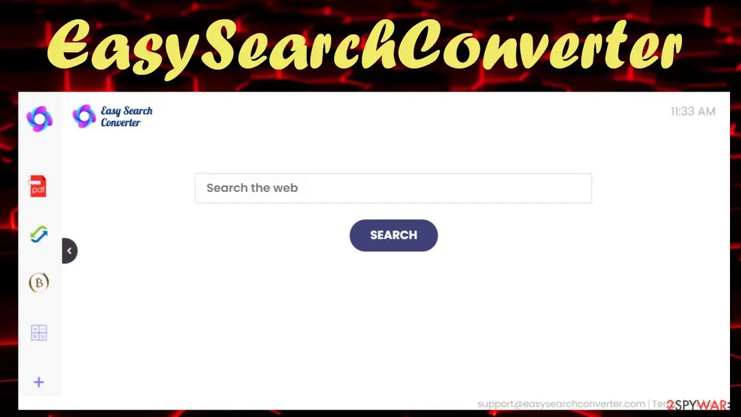 Screenshot of EasySearchConverter: redirect