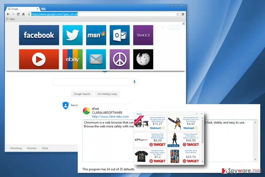 Screenshot of eFast Browser: screenshot