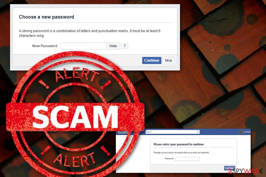Enter Facebook Password scam: screenshot