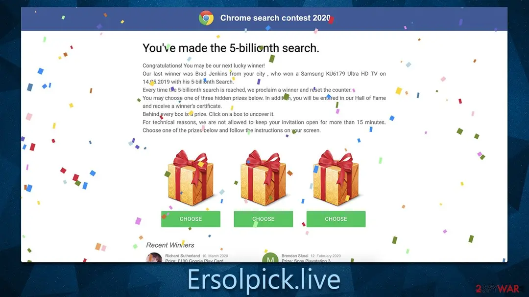 Ersolpick.live: ersolpick live scam adware
