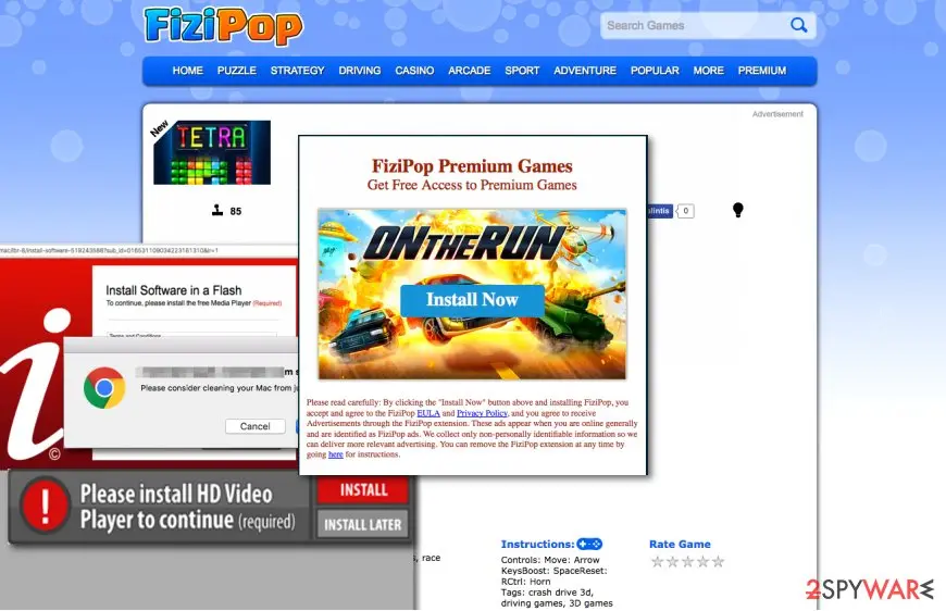FiziPop: examples of ads