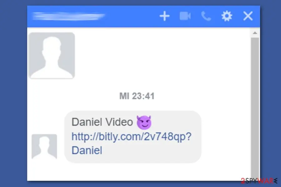 Facebook video virus: screenshot