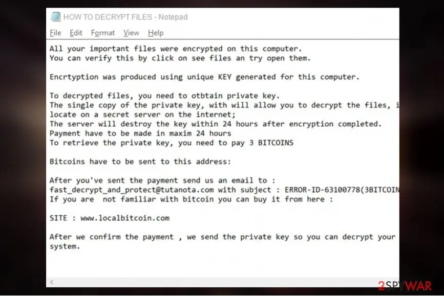 Fast_Decrypt_and_Protect@Tutanota.com ransomware virus: fast decrypt and protecttutanota com virus