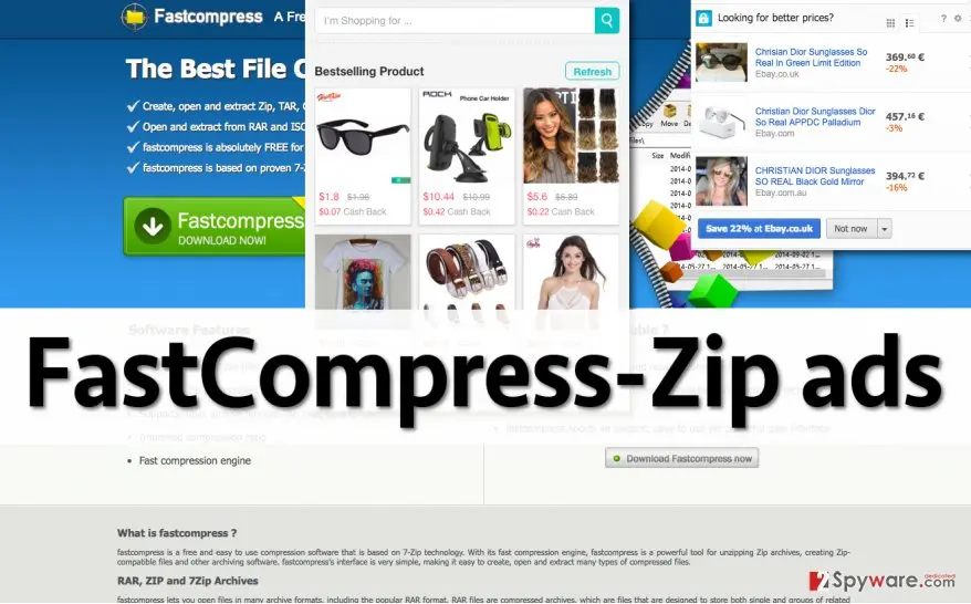 Screenshot of FastCompress: zip virus