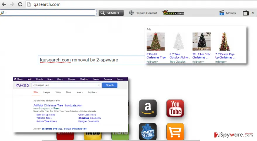 Iqasearch.com virus: featuring the homepage of iqasearch com redirect virus