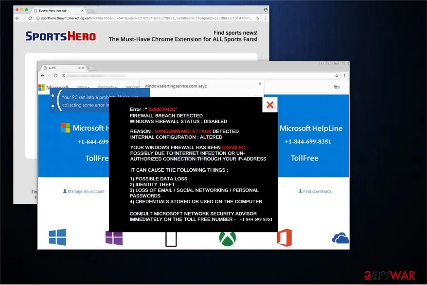 Firewall Breach Detected" virus: firewall breach detected virus is promoted via phishing websites