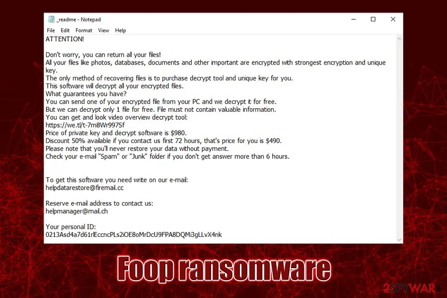 Foop ransomware: file locking virus djvu variant