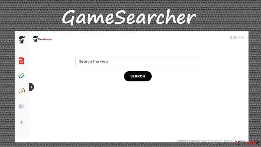 Screenshot of GameSearcher: browser hijacker