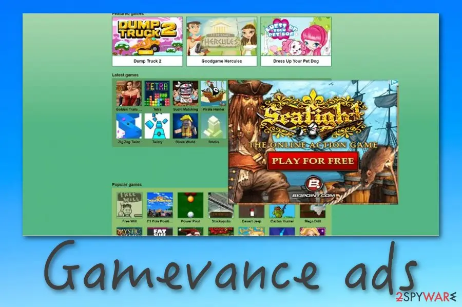 Screenshot of Gamevance: ads 1