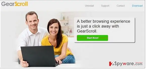 Screenshot of GearScroll virus: gearscroll