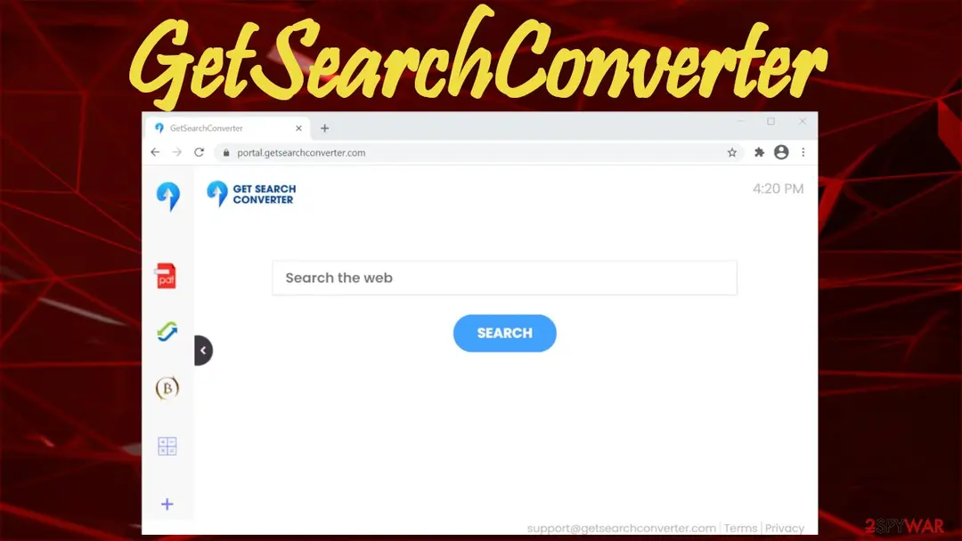 Screenshot of GetSearchConverter: virus