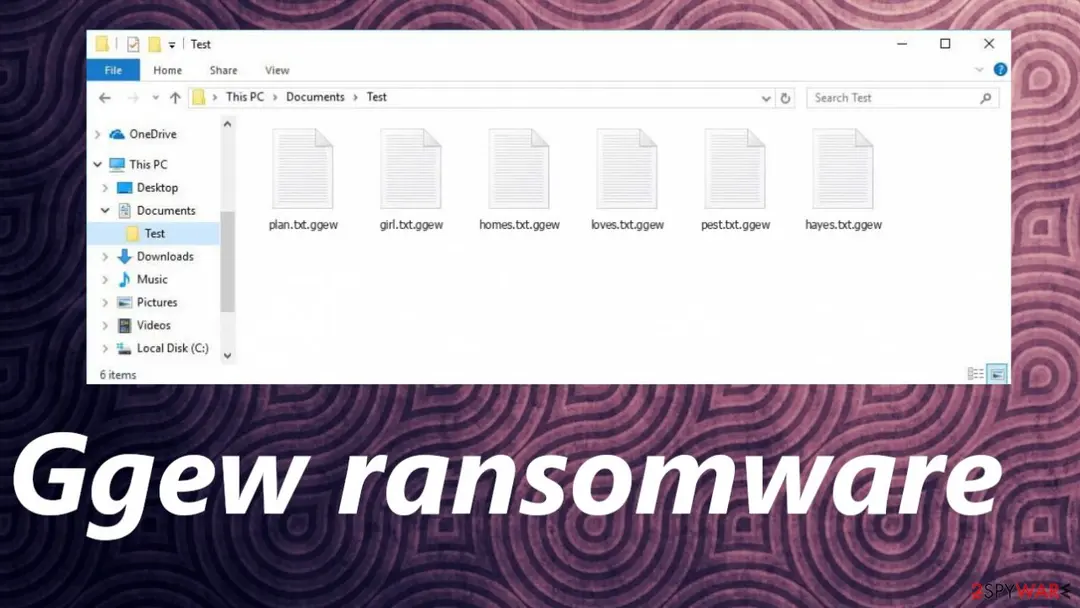 Screenshot of Ggew ransomware: screenshot