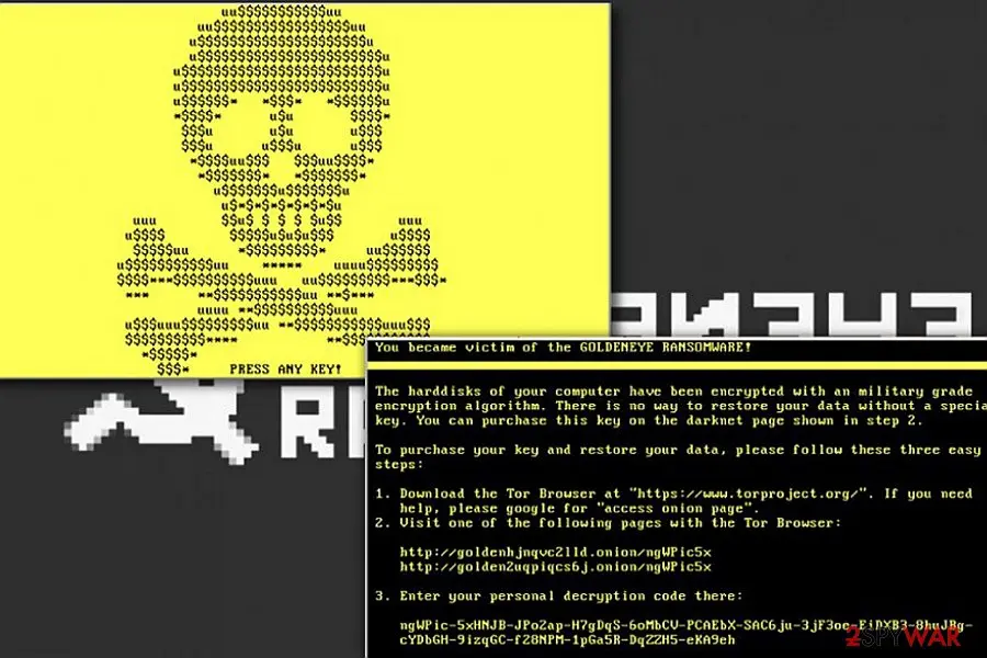 Screenshot of GoldenEye ransomware: 3
