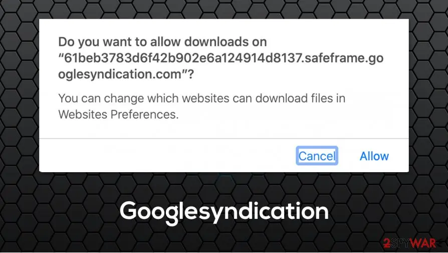 Googlesyndication: ad network popup