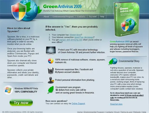 Green Antivirus 2009: screenshot