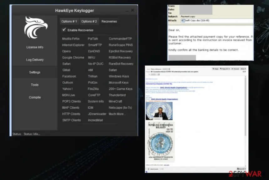Screenshot of HawkEye virus: screenshot
