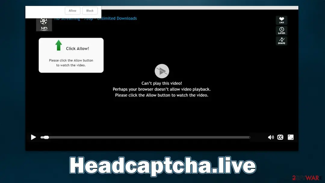 Headcaptcha.live: headcaptcha live push notification virus
