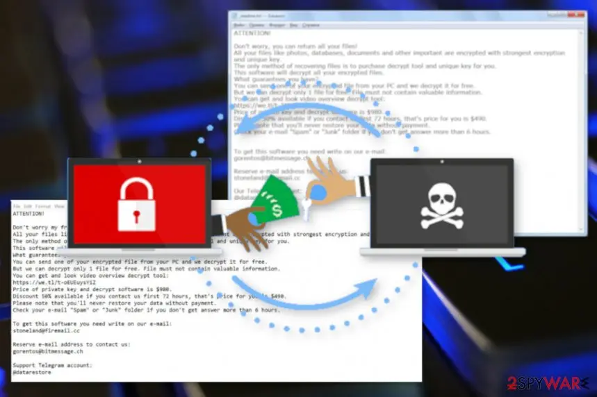 Screenshot of Heroset ransomware: virus