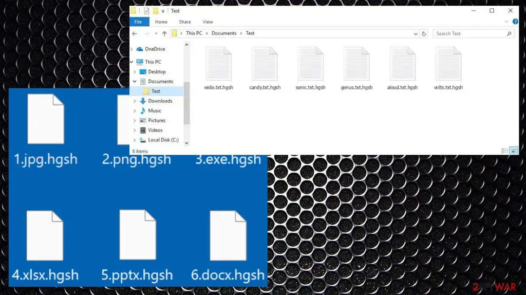 Screenshot of Hgsh ransomware: screenshot