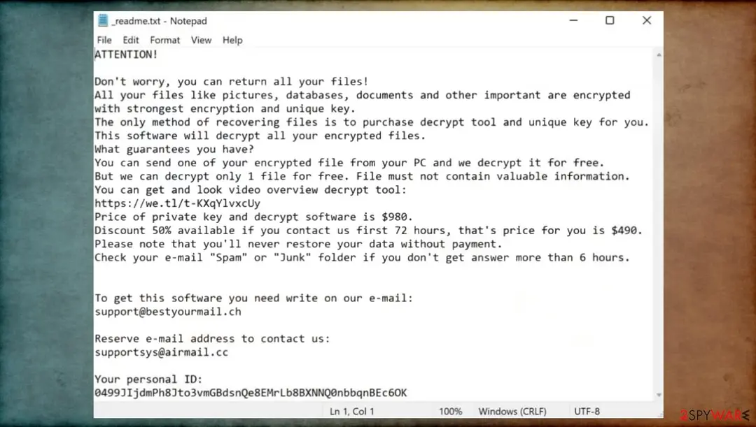 Hhwq file virus: screenshot