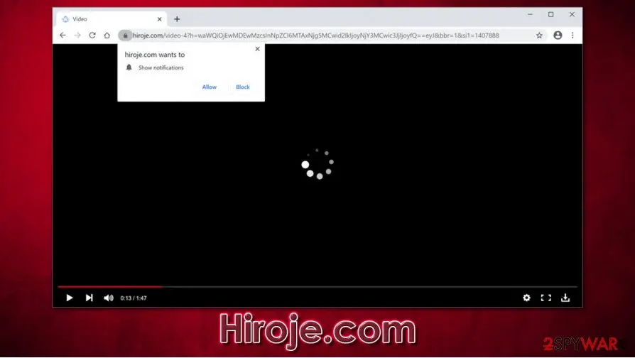 Hiroje.com: hiroje com push notification virus pup