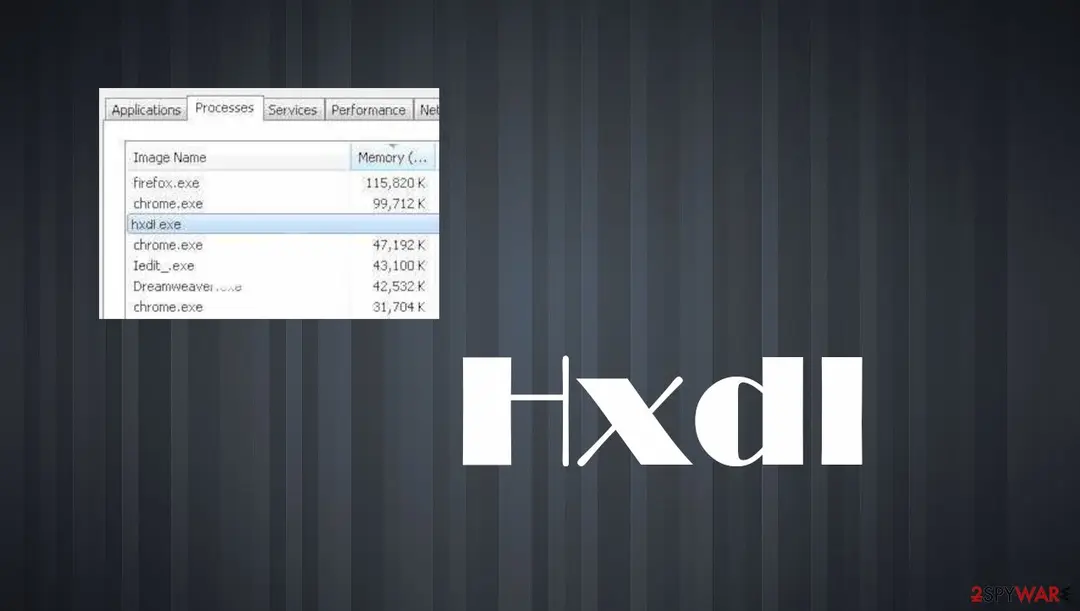 Screenshot of Hxdl: exe virus